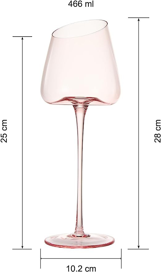 Slanted Blush Wine Glasses | Set of 2