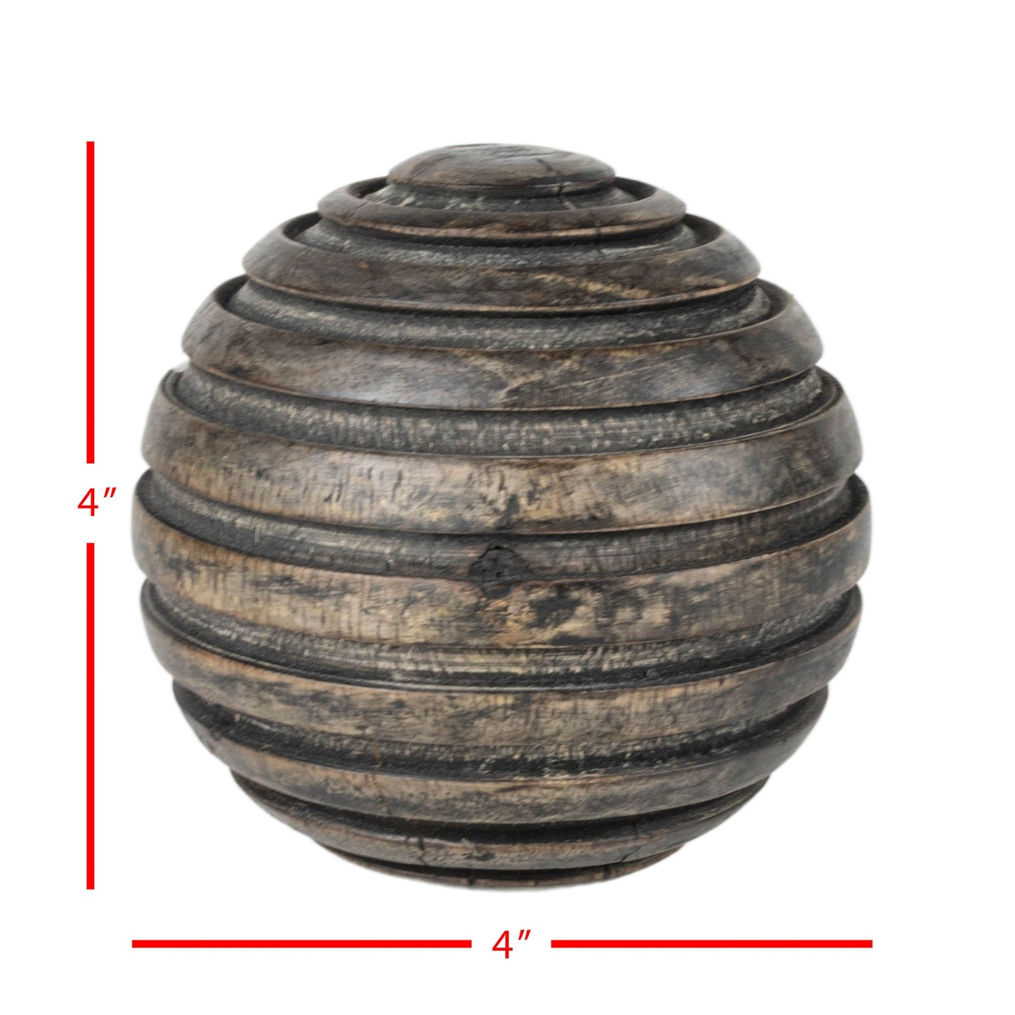 Black Wood Carved Deco Ball